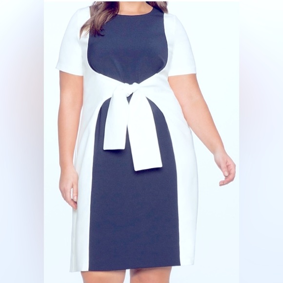 Eloquii Dresses & Skirts - Beautiful navy & white dress in excellent condition. Worn once & dry cleaned